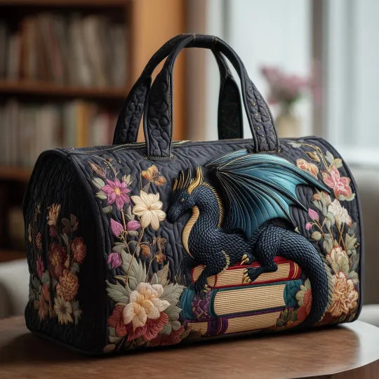 Reading Dragon | Quilted Weekender Travel Bag