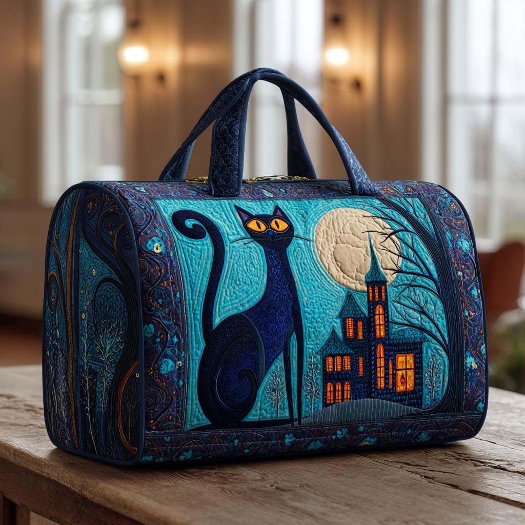 Midnight Cats | Quilted Weekender Travel Bag