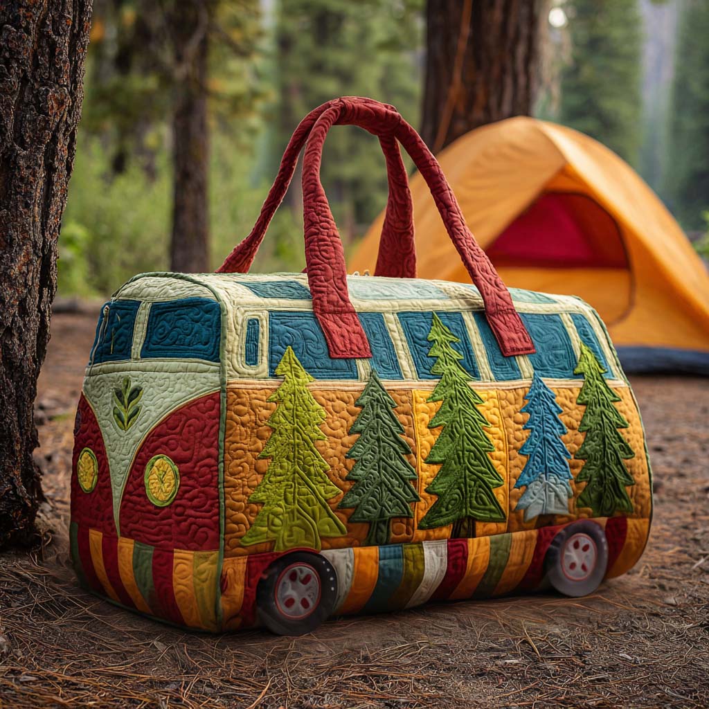 Retro Bus | Quilted Weekender Travel Bag