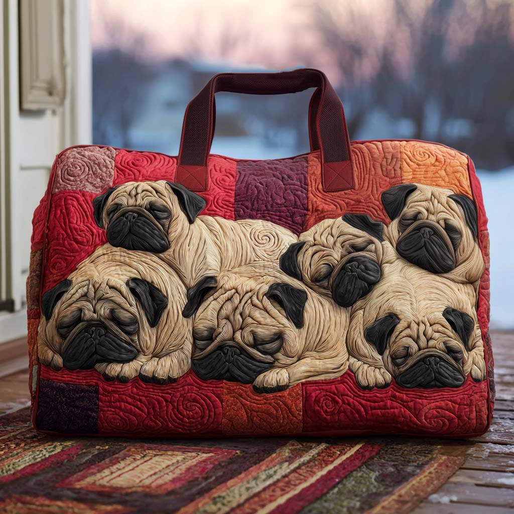 Sweet Pug | Quilted Weekender Travel Bag