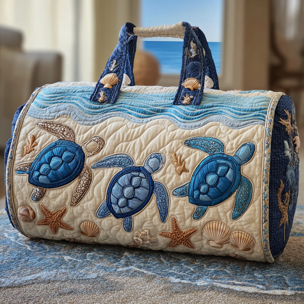 Turtle Trail | Quilted Weekender Travel Bag