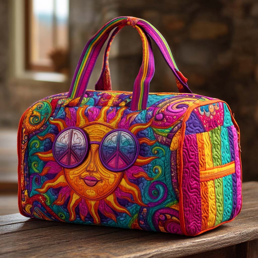 Happy Hippie Sun | Quilted Weekender Travel Bag