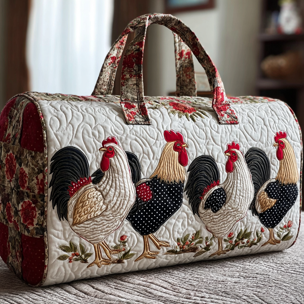 Farmyard Hens | Quilted Weekender Travel Bag