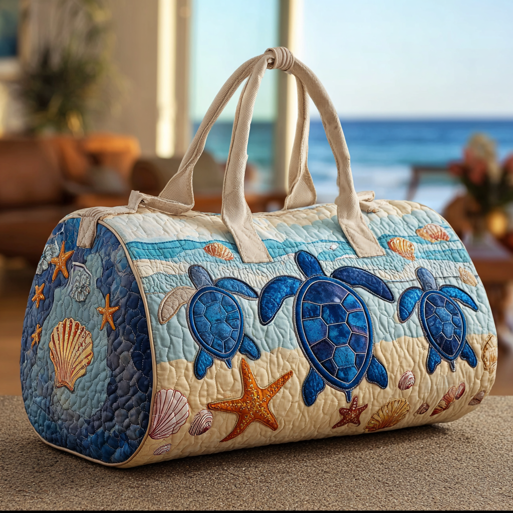Sea Turtle Journey | Quilted Weekender Travel Bag